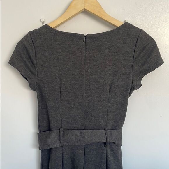 🔵H&M Black Ruched Sheath Midi Dress size s - Picture 6 of 7